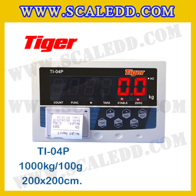 เครื่องชั่งพร้อมปริ้นเตอร์ในตัว พิกัด 1000kg รุ่น TI-04P ขนาดแท่น 200x200cm. เครื่องชั่งน้ำหนัก1000kg เครื่องชั่งดิจิตอล1000kg ตาชั่ง1000kg ตาชั่งดิจิตอล1000kg พิกัดน้ำหนัก 1000kg ค่าละเอียด 100g เครื่องชั่งยี่ห้อ TIGER รุ่น TI-04P