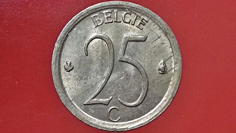 เหรียญ เงินตรา ประเทศ เบลเยี่ยม Centimes (French legend) 1968