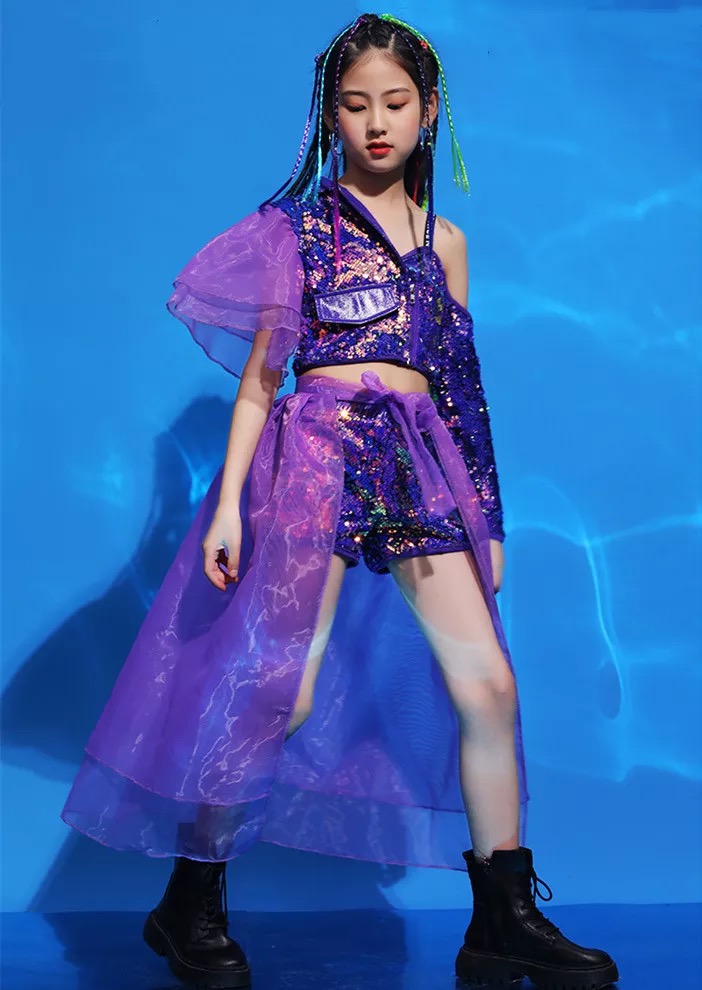 พร้อมส่ง****ชุดเต้น ชุดแดนซ์ ฮิปฮอป เสื้อแขนยาว+กางเกง+ผ้าคลุม