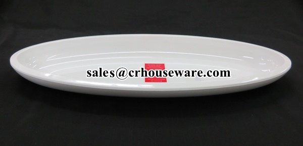 SERVING PLATE 12" จานทรงรี ทรงออแกนนิกส์ 017-P2106