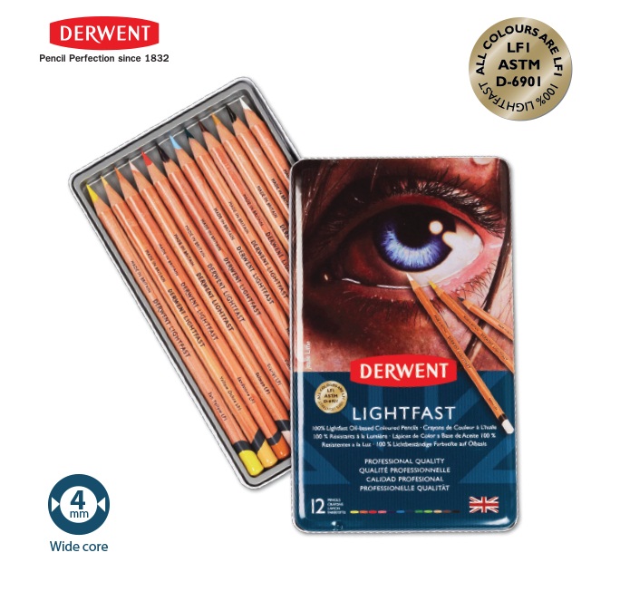 ชุดสีไม้ Derwent Lightfast 12 สี