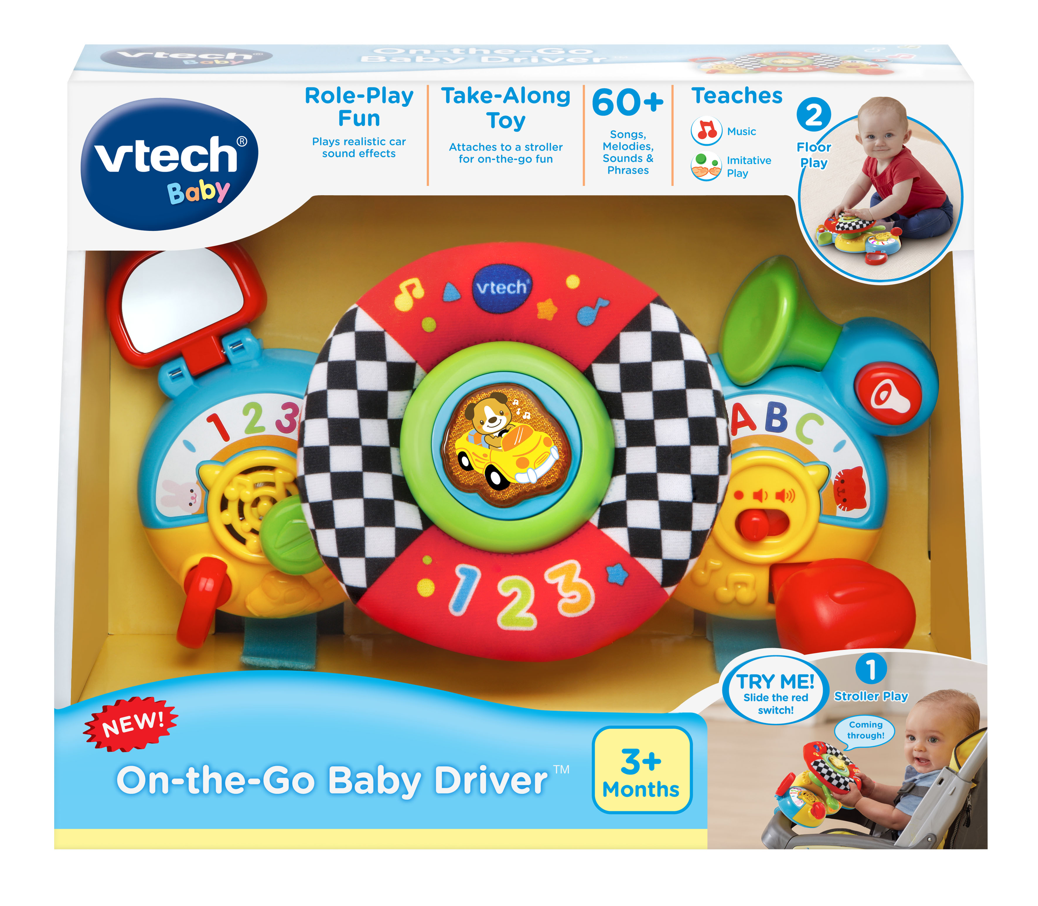 VTech On-the-Go Baby Driver With Fabric Steering Wheel and Car Sounds