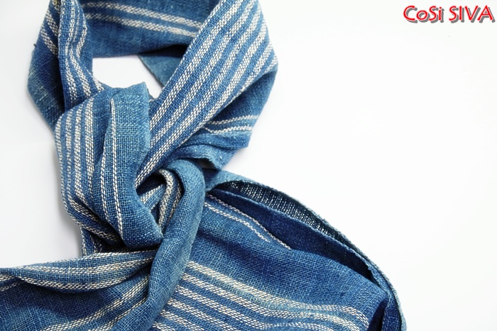 ผ้าพันคอผ้าฝ้ายย้อมคราม(Scarf - cotton dyeindigo