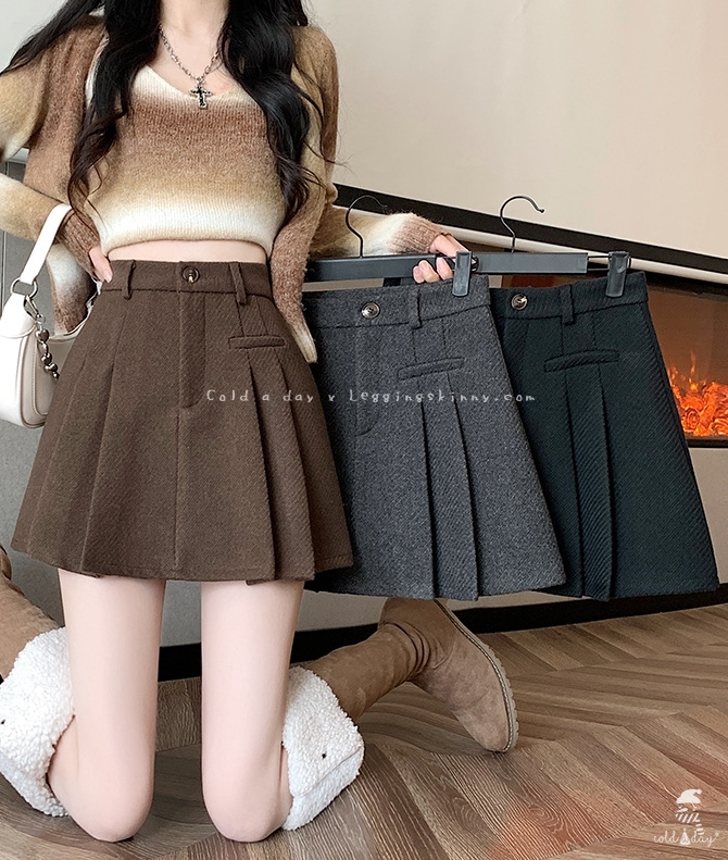 กระโปรงวูลมินิสเกิร์ต Mini Wool Skirt S-XL