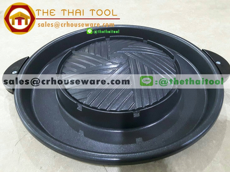 แผ่นย่างหน้าเคลือบเทปล่อน ไม่เจาะรู,BBQ_pan_Teplon,火锅,泰国火锅