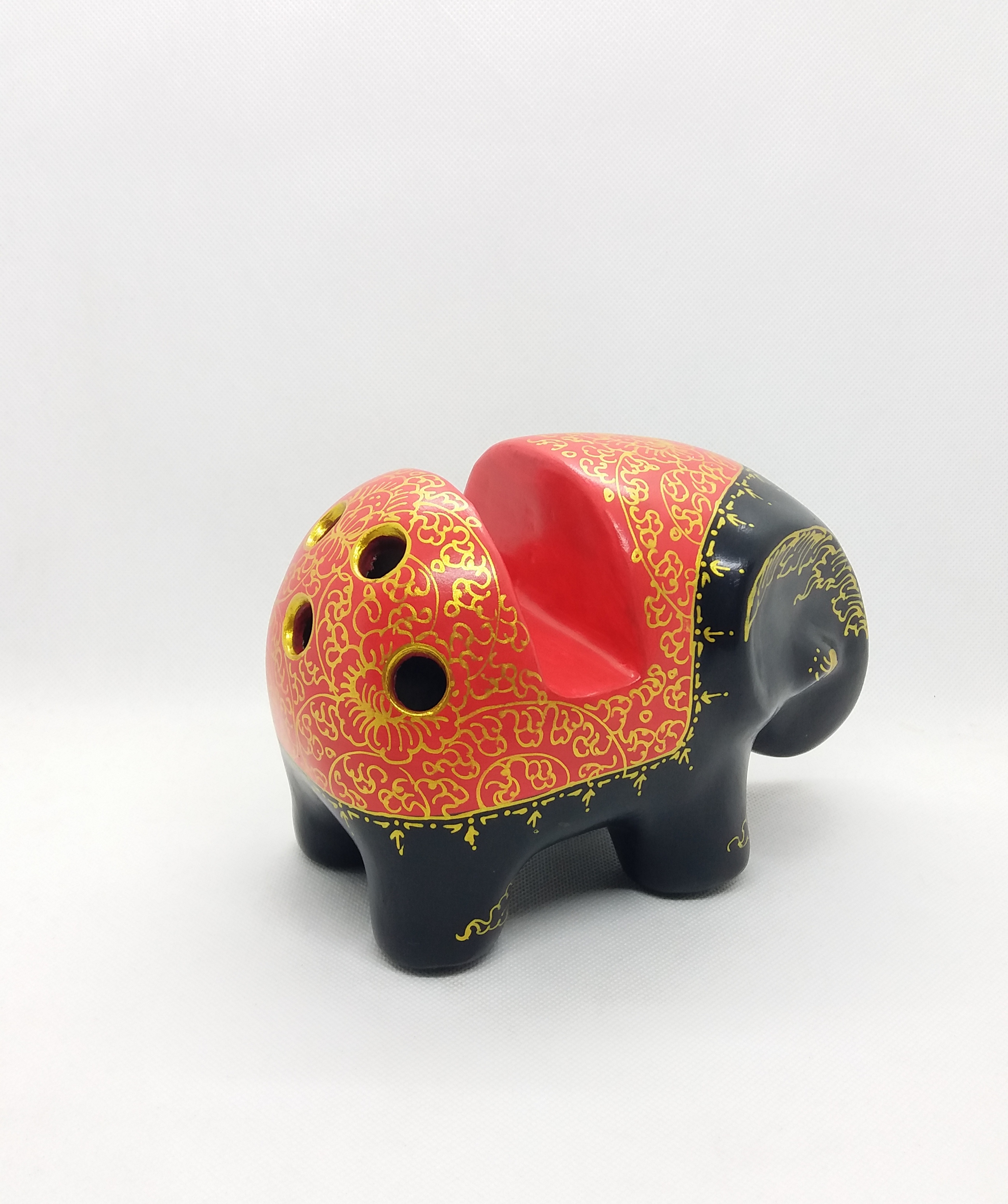 ช้างวางมือถือและนามบัตร Size M สีแดงดำ