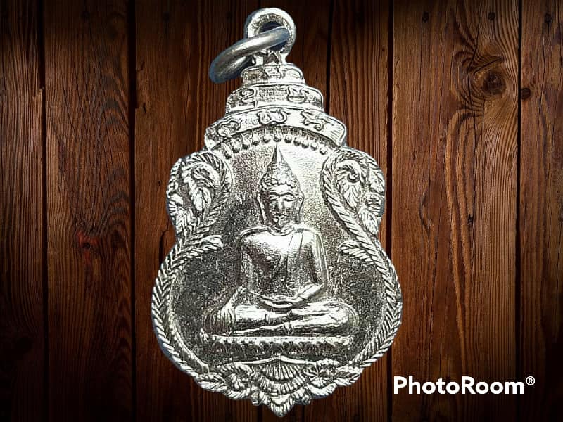 เหรียญ พระประธาน วัดพรหมวงศาราม ห้วยขวาง กรุงเทพมหานคร ปี 2518 งานผูกพัทธสีมา เนื้อกะหลั่ยเงิน