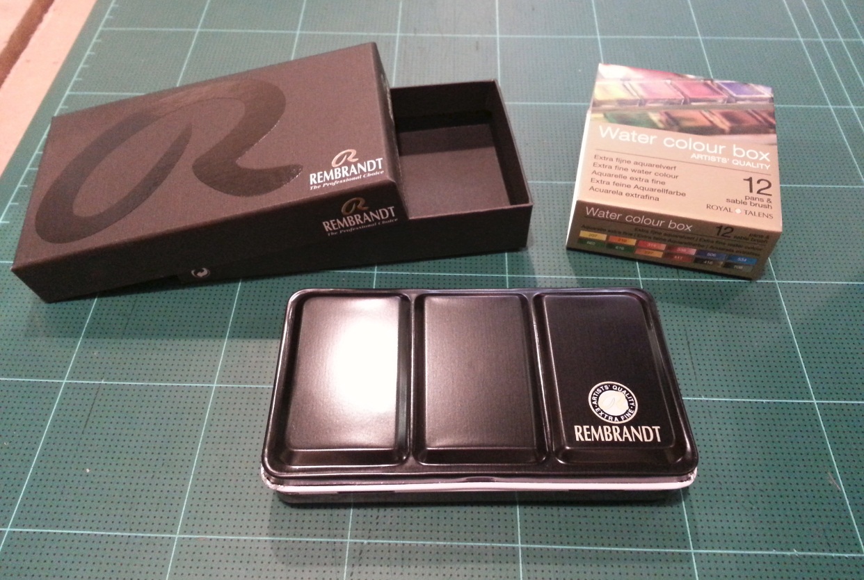 ชุดสีน้ำกล่องโลหะ Rembrandt 12สี พร้อมพู่กัน