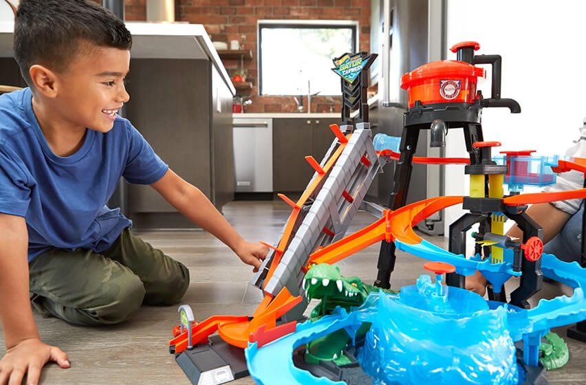 Hot Wheels City Ultimate Gator Car Wash™ Play Set ชุดราง รถฮอตวิล ขนาดใหญ่ รถเปลื่ยนสี