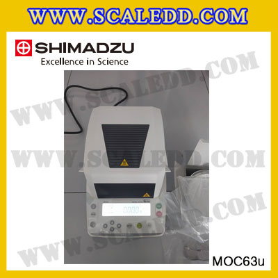 เครื่องชั่งน้ำหนักดิจิตอลตั้งโต๊ะ ยี่ห้อ SHIMADZU รุ่น MOC63u เครื่องชั่งความละเอียดสูง เครื่องชั่งทศนิยม 3 ตำแหน่ง พิกัดน้ำหนัก 60 กรัม ความละเอียด 0.001g