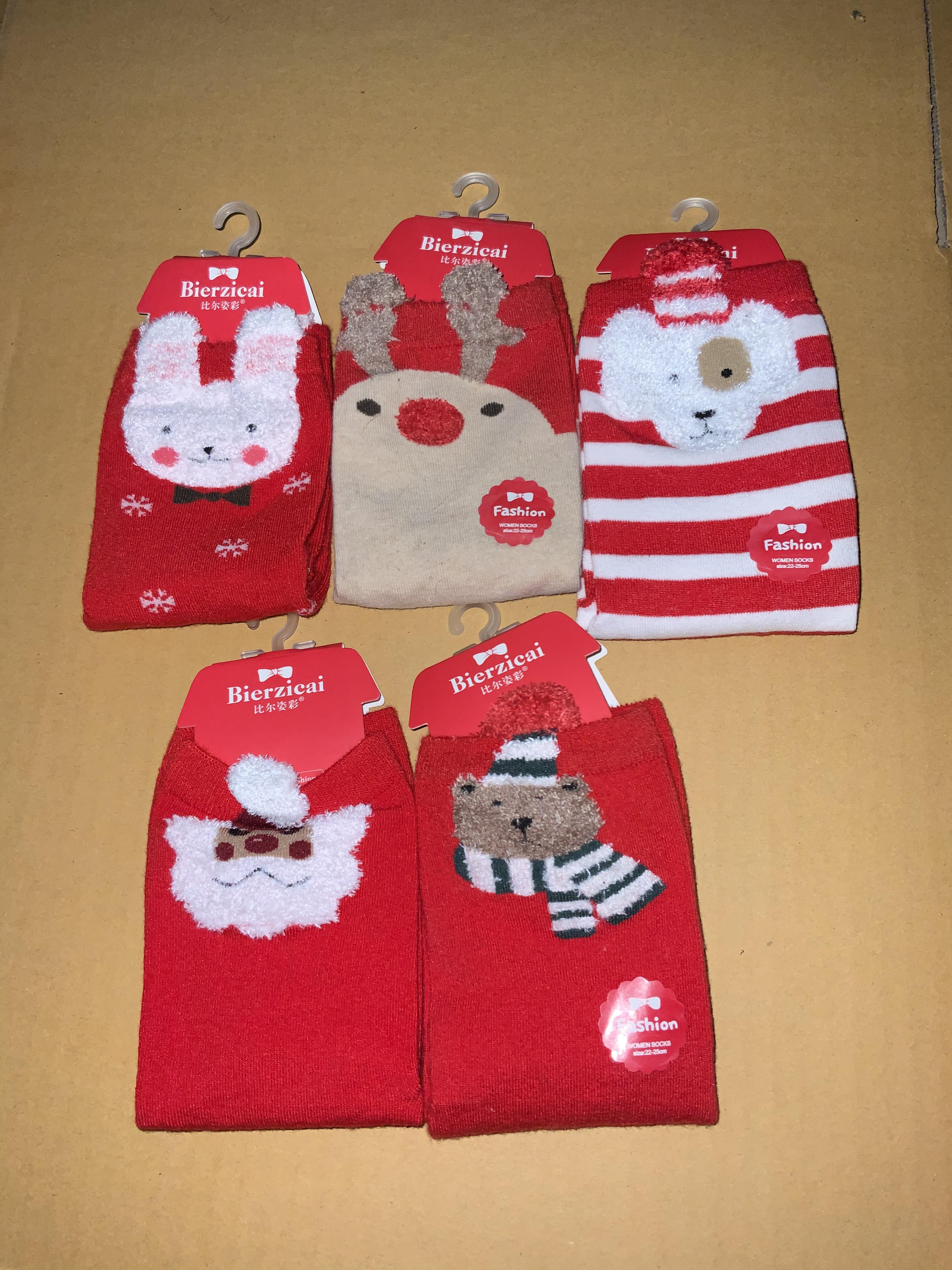 Fถุงเท้าเด็ก ลายคริสมาสต์