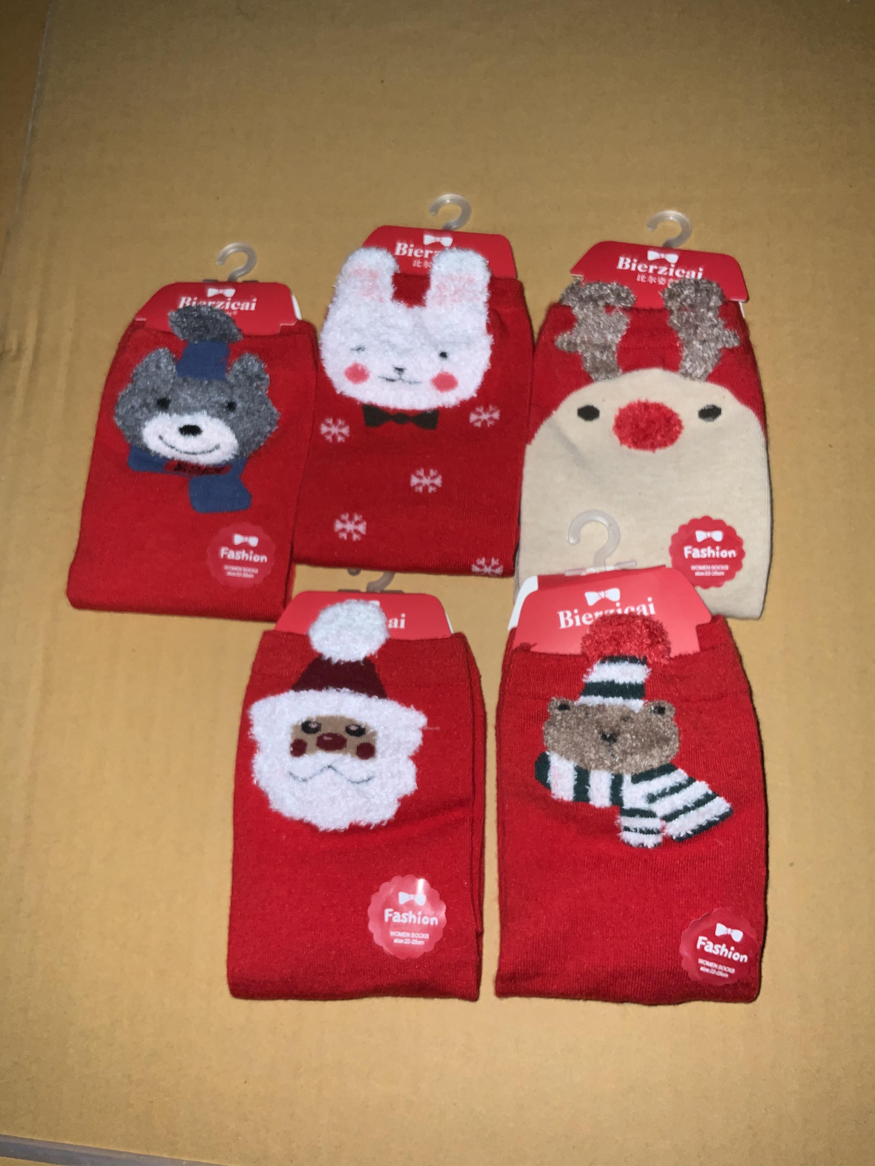 Fถุงเท้าเด็ก ลายคริสมาสต์