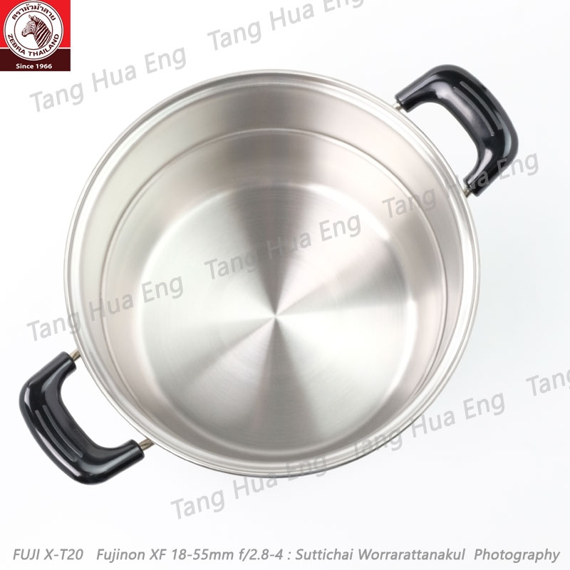 Zebra หม้อหุงต้มทรงสูง Wisdom Worthy 24 ซม. H พร้อมแผ่นชั้นนึ่ง ( ซึ้ง ) ตราหัวม้าลาย