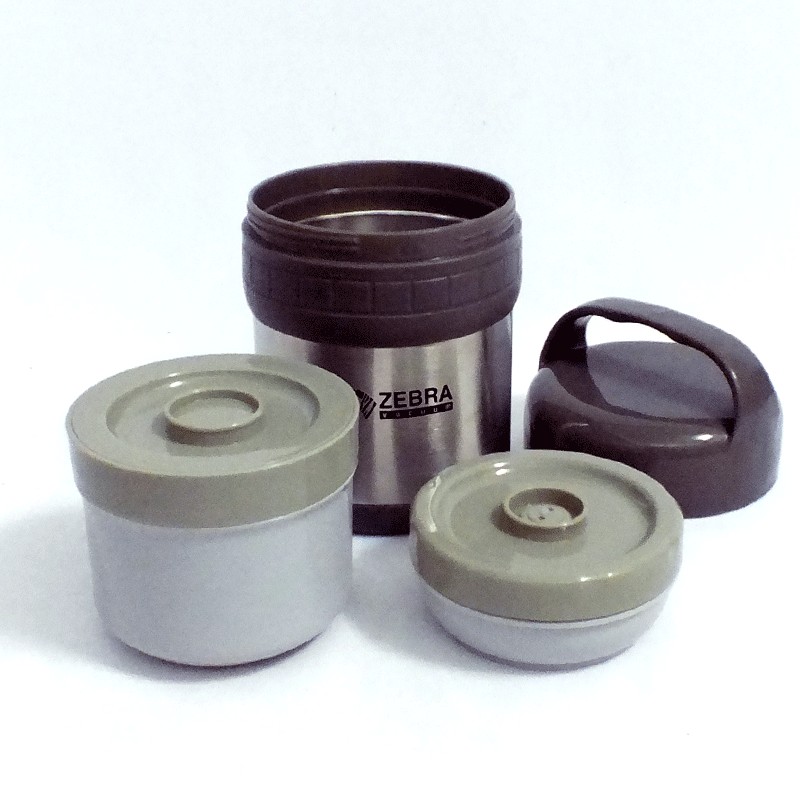 กระติกเก็บอาหาร ขนาด 1.0 ลิตร ตราหัวม้าลาย สีเทา