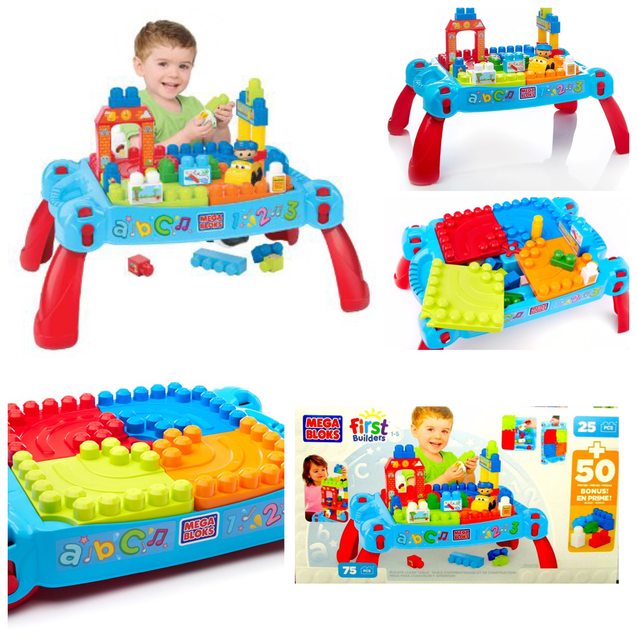 โต๊ะ Mega Bloks - Play n' Go Table ชุด Bonus Play Set ตัวต่อ 75 ตัว