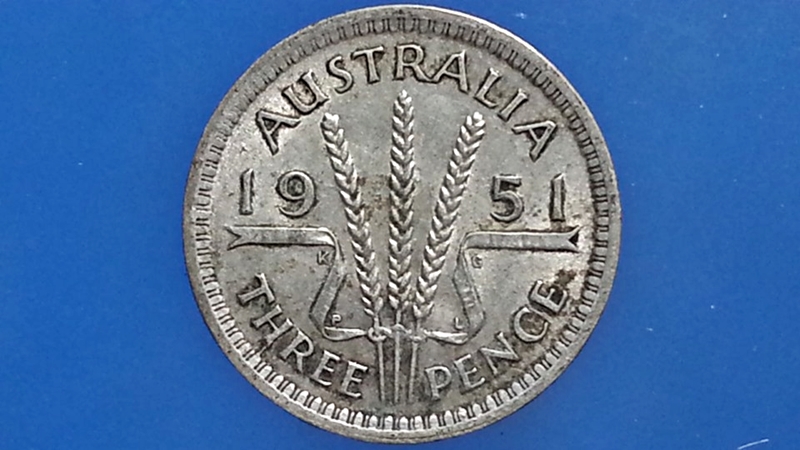 เหรียญ เงินตรา ประเทศ ออสเตรเลีย Pence (no IND:IMP) 1951