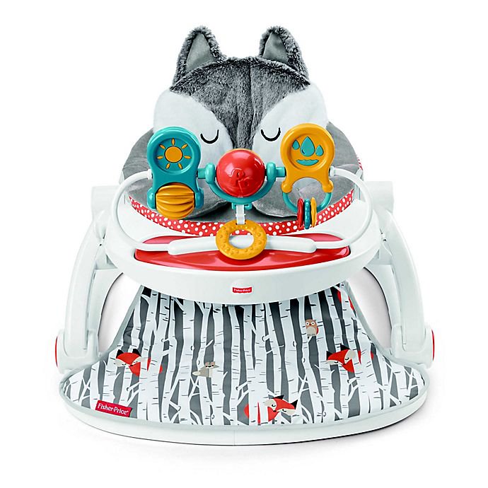 เก้าอี้นั่ง Fisher-Price Premium Sit-Me-Up Floor Seat with-Toy Tray Peek-a-Boo Fox Portable Baby Chair with Snack Tray and-Toys