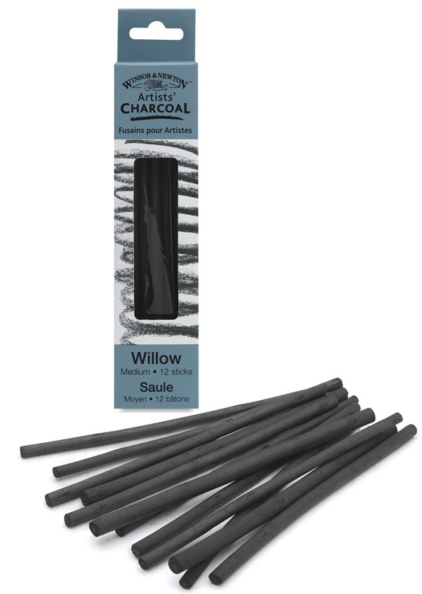 ก้านชาร์โค Winsor Willow Artist 12ชิ้น - Medium Size (แท่งขนาดกลาง)