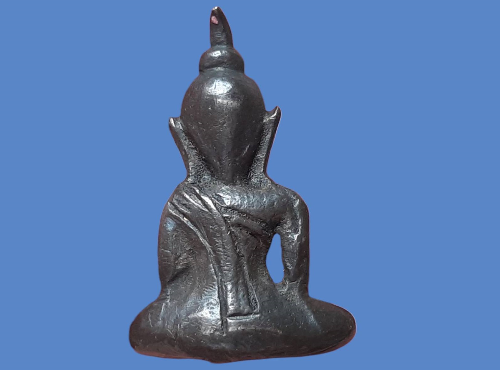 พระยอดธง กรุวัดราชบูรณะ อยุธยา เนื้อเงิน ตัดเดือย