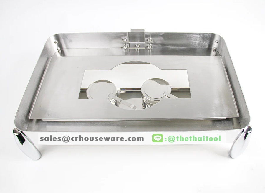 อ่างอุ่นอาหารแบบเหลี่ยมพร้อมขาตั้ง 005-JP-CFR-11S+CFR-11C