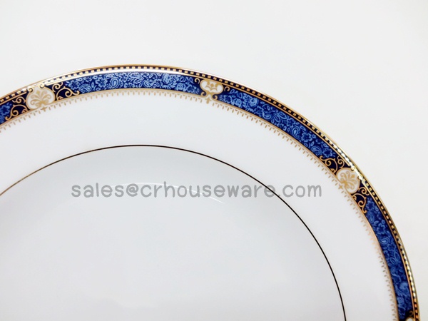 FLAT PLATE Code : RPP1001 , RPP1002 , RPP1004 , RPP1005,จานตื้นพอร์ซิเลนถ้วยพอร์ซิเลน ,จานชามพอร์ซิเลนลายPrecious Blue,จานพอร์ซิเลนลายน้ำเงินขอบทองรับแขกVIP