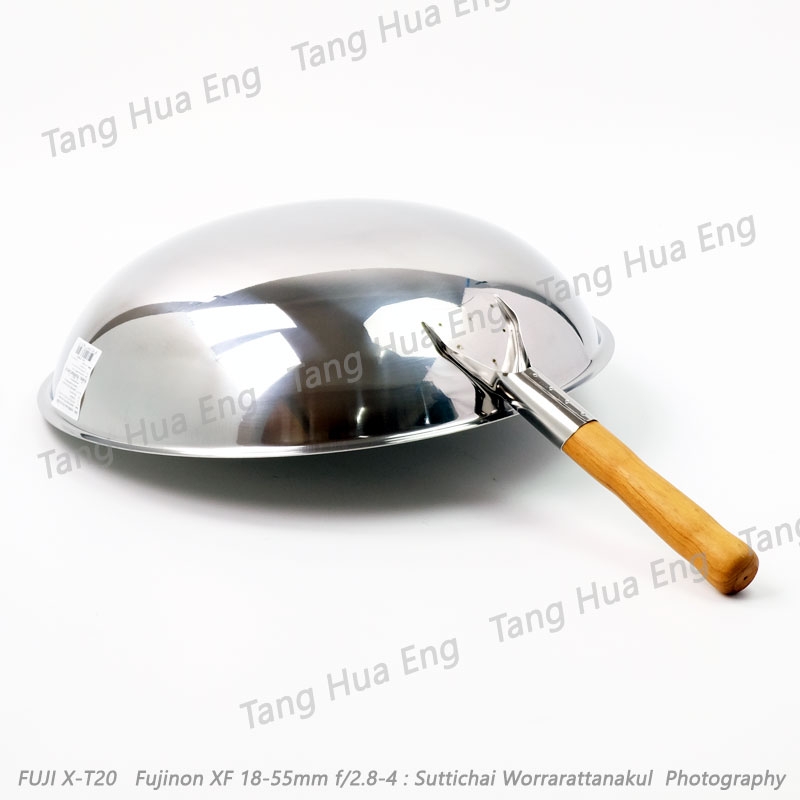 กระทะจีน Vitalux 3 ชั้น 38 ซม. ด้ามไม้สัก ตราหัวม้าลาย