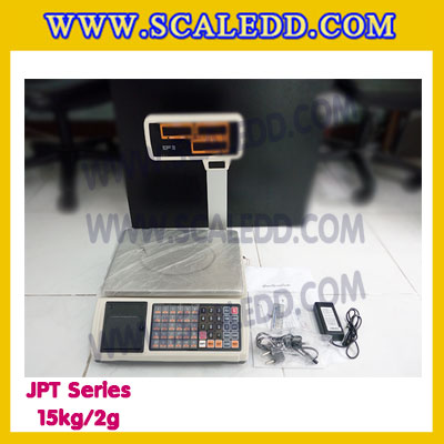 เครื่องชั่งดิจิตอล15กิโลกรัม เครื่องชั่งดิจิตอล15kg เครื่องชั่งคำนวณราคา เครื่องชั่งคิดเงินพร้อมปริ้นเตอร์ในตัว พิกัด 15kg ความละเอียด 2g ยี่ห้อ JADEVER รุ่น JPT (ผ่านตรวจรับรองจากสำนักงานกลางชั่งตวงวัด)