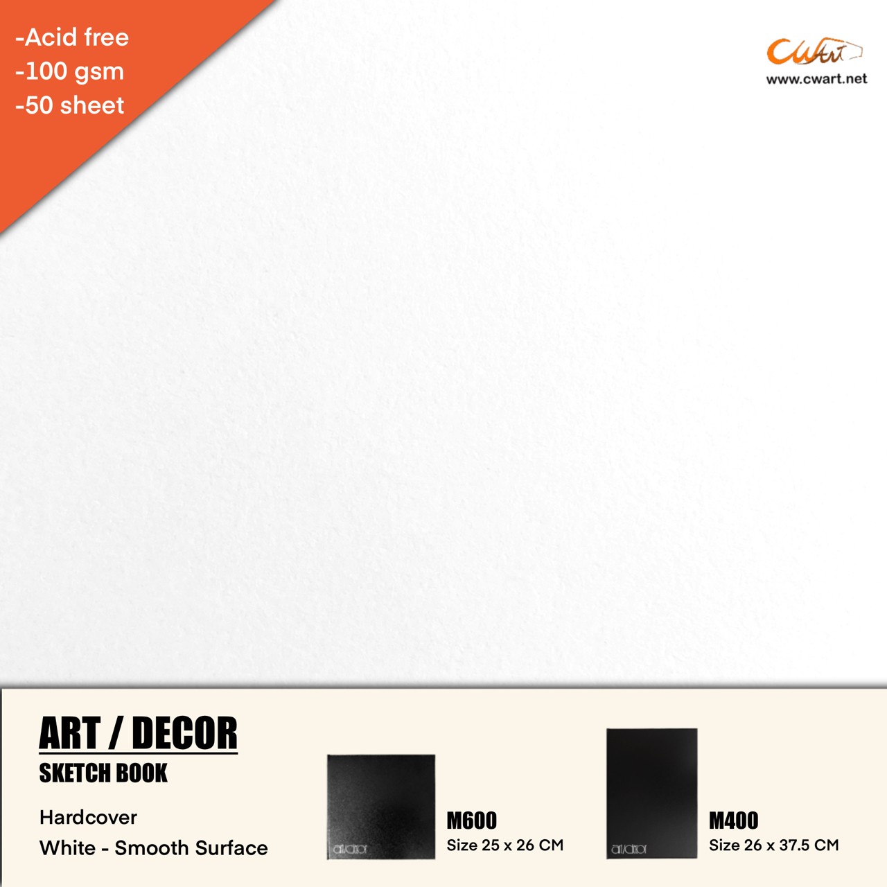 Art Decor Hard Cover Sketch Book 100g 50sht