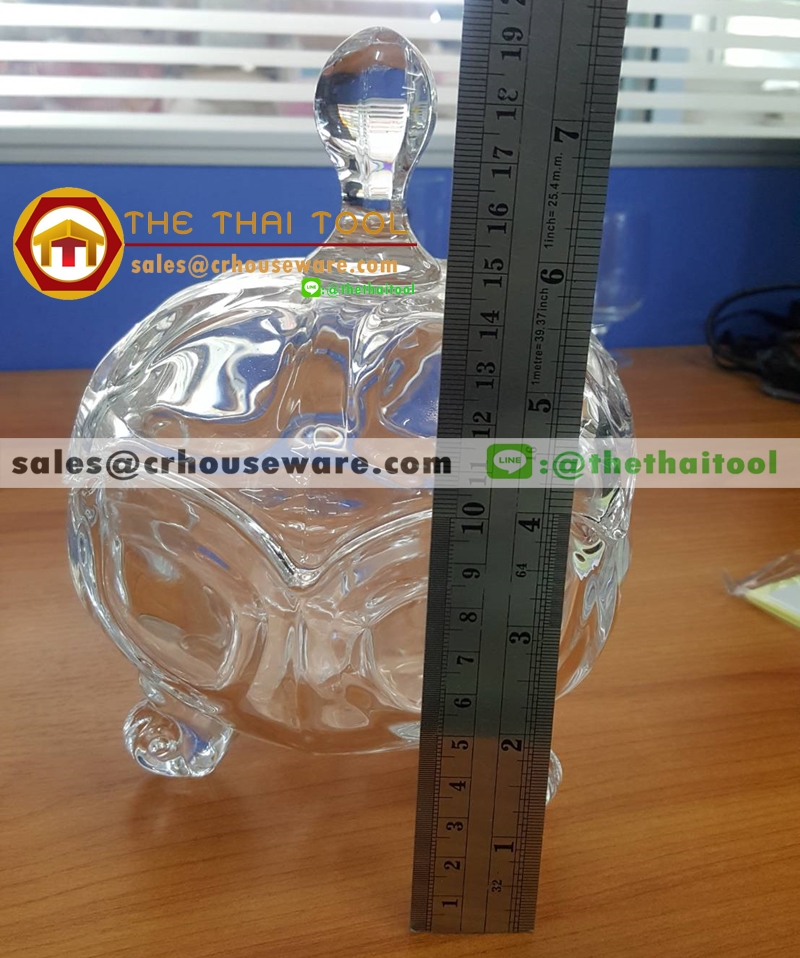 ชามคริสตัล+ฝา 6 นิ้ว Crystal bowl with lid 6 inches Code : 005-J991