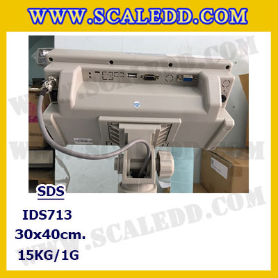 เครื่องชั่งดิจิตอล15kg รุ่น IDS713 พิกัด 15kg x 1g ตาชั่งดิจิตอล15kg เครื่องชั่งแบบปริ้นสติ๊กเกอร์ในตัว ขนาดแท่น 30x40 cm. ยี่ห้อ SDS รุ่น IDS713