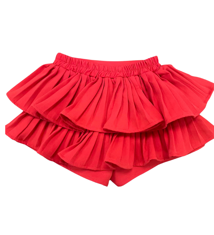 พร้อมส่ง ชุดเต้นเด็ก เสื้อหูฟัง พร้อมปลอกแขน /กระโปรงอัดพลีท