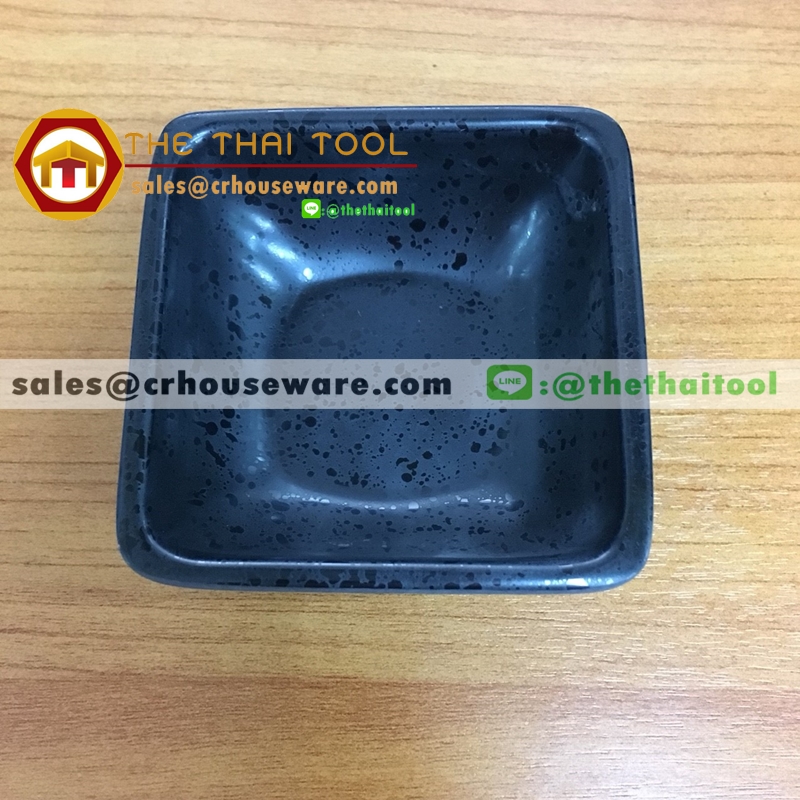 Single sauce dish 017-ML1-S01,ถ้วยน้ำจิ้มสีดำ,ถ้วยเหลี่ยมเล็กดำ