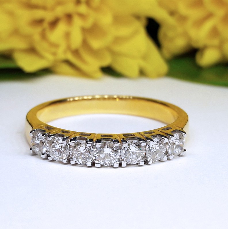 สั่งผลิตเพชรเบลเยี่ยมคัท แหวนแต่งงาน แหวนหมั้น ใส่เที่ยว ออกงาน แหวนทองคำ 18K เพชรแท้ 0.64 กะรัต 4.20 กรัม น้ำ 99 ราคาถูกมาก มีใบรับประกันค่ะ