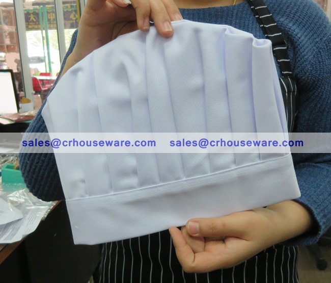 หมวกกุ๊ก (ผ้า) สีขาว 044-PK-P44