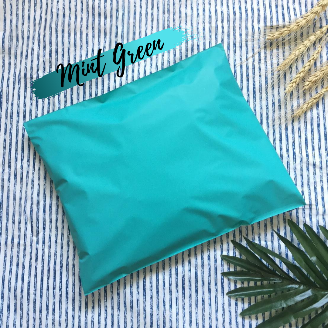 ซองไปรษณีย์พลาสติก สี Mint Green ขนาด 25*35 จำนวน 50 ซอง