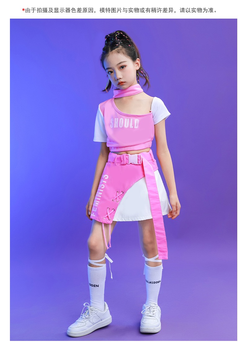 friendly4kid ชุดเต้น เด็กหญิง เสื้อแขนสั้น+กระโปรง สไตล์สายเกาหลี