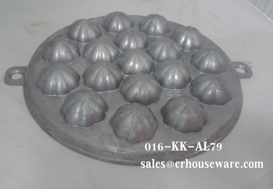 พิมพ์ขนมไข่อะลูมิเนียม ขนาด 9 นิ้ว ลายมะยมดอกเล็ก 1ถาดมี 18 ดอก 016-KK-AL79