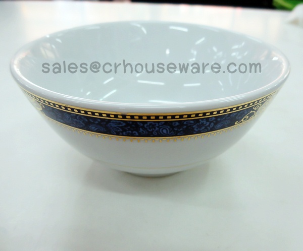 RICE BOWL Code : RPP4017, RPP4018,ถ้วยข้าวพอร์ซิเลน,จานชามพอร์ซิเลนลายPrecious Blue,จานพอร์ซิเลนลายน้ำเงินขอบทองรับแขกVIP