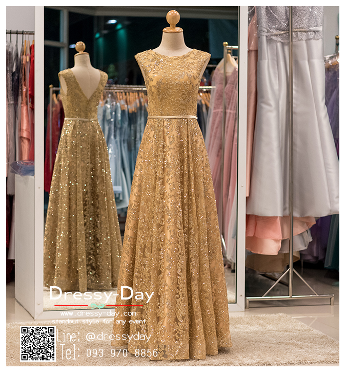 รหัส ชุดไปงานแต่งงาน : PFL043 ชุดราตรียาวสีทอง เหมาะมากสำหรับใส่ไปงานแต่งกลางคืน งานกาล่าดินเนอร์ งานเลี้ยง งานรับรางวัล งานบายเนียร์ งานพรอม ชุดพิธีกร ชุดสำหรับเจ้าภาพ ใส่แล้วสวยหรู สง่า โดดเด่นมากค่ะ