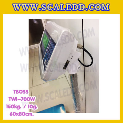 เครื่องชั่งน้ำหนัก150กิโลกรัม เครื่องชั่งน้ำหนัก150kg เครื่องชั่งดิจิตอล150kg เครื่องชั่งตั้งพื้น ตาชั่ง150kg ความละเอียด 10g ขนาดแท่นชั่ง60*80cm ยี่ห้อ TBOSS รุ่น TWI-700W (เครื่องชั่งผ่านตรวจรับรองจากสำนักชั่งตวงวัด)