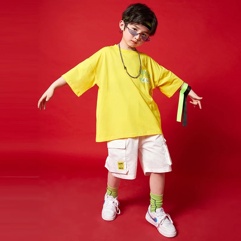 ชุดเต้น ชุดฮิปฮอป เซ็ตสีเหลือง