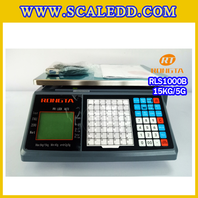 RLS1000B 15kg เครื่องชั่งคำนวณราคาดิจิตอลและพิมพ์สติ๊กเกอร์บาร์โค้ดรุ่น RLS1000B 15kg เครื่องชั่งดิจิตอล15kg เครื่องชั่งคำนวณราคา Pricing Label Scale เครื่องชั่ง15kg ความละเอียด 5g Rongta รุ่น RLS1000(ไม่มีคอเสา) (ผ่านตรวจรับรองจากสำนักกองชั่งตวงวัด)