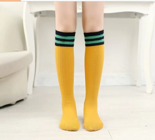 ถุงเท้ายาว ถุงเท้าเด็ก แบบแถบขอบ