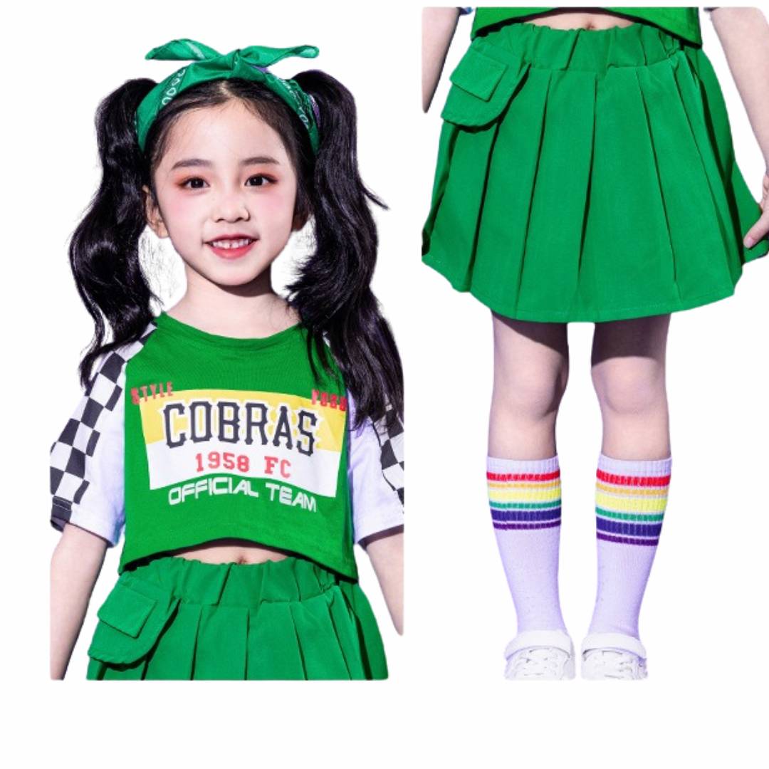 ชุดเต้น Coverdance เซ็ตชายหญิงลาย หมากรุก เขียวม่วง