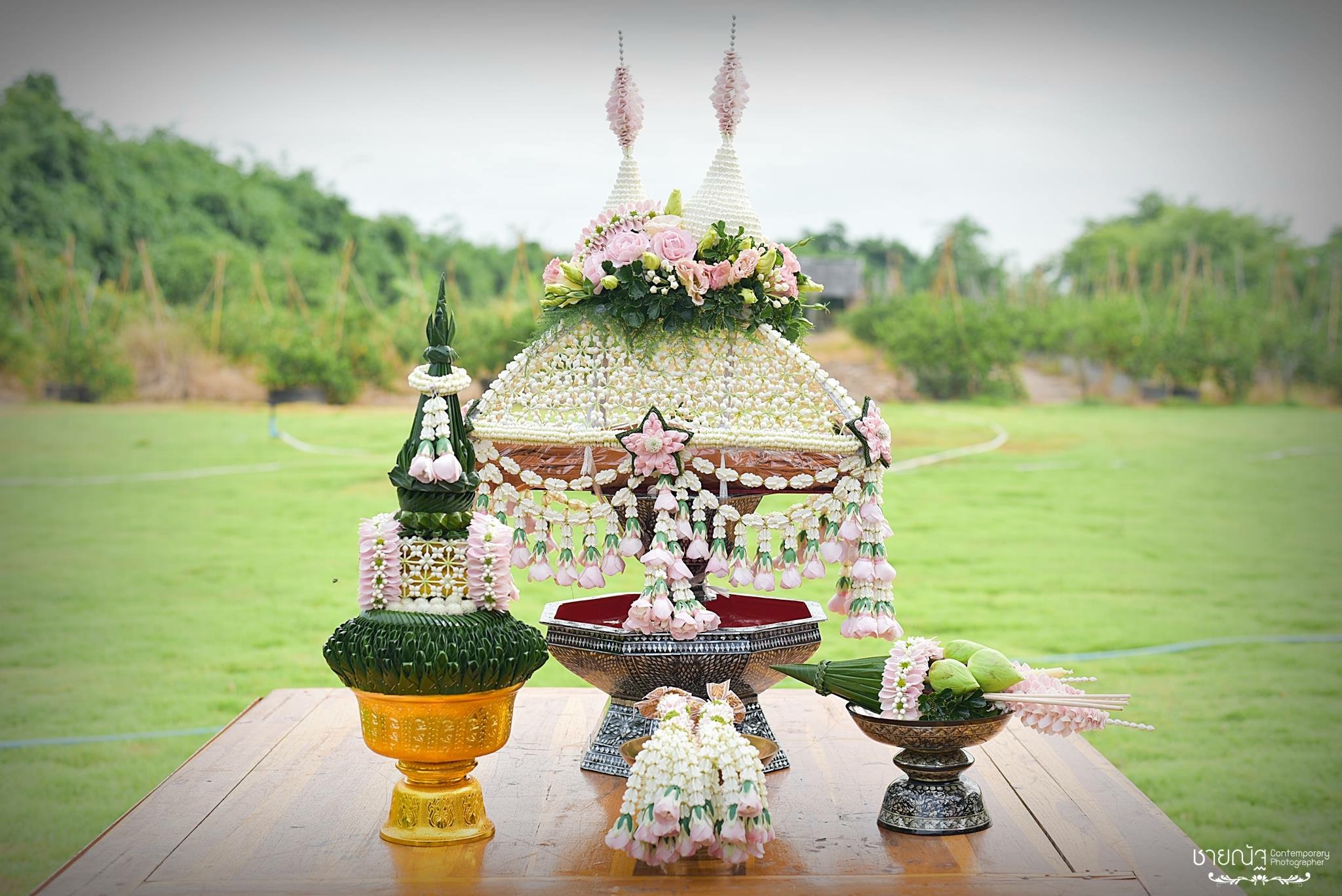 ชุดเครื่องบวชดอกไม้สดสีชมพู (ส่งงาน อ.บางปะอิน จ.พระนครศรีอยุธยา)1-2กค60