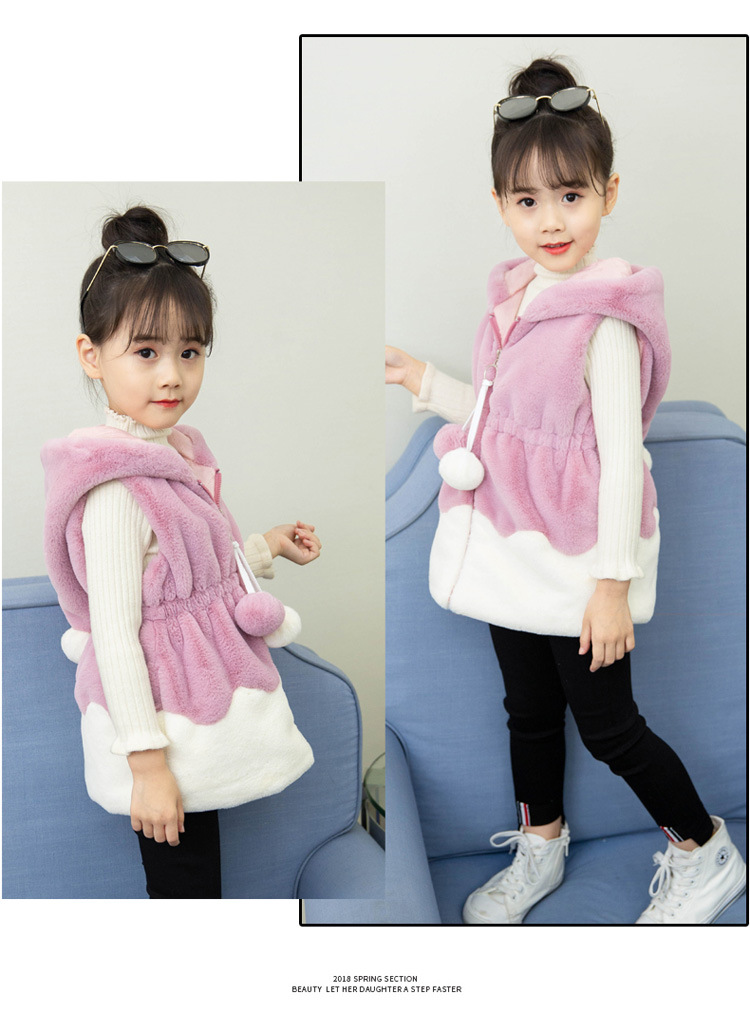 เสื้อกันหนาว เสื้อกั๊ก ขนนุ่มสีชมพู-ม่วง