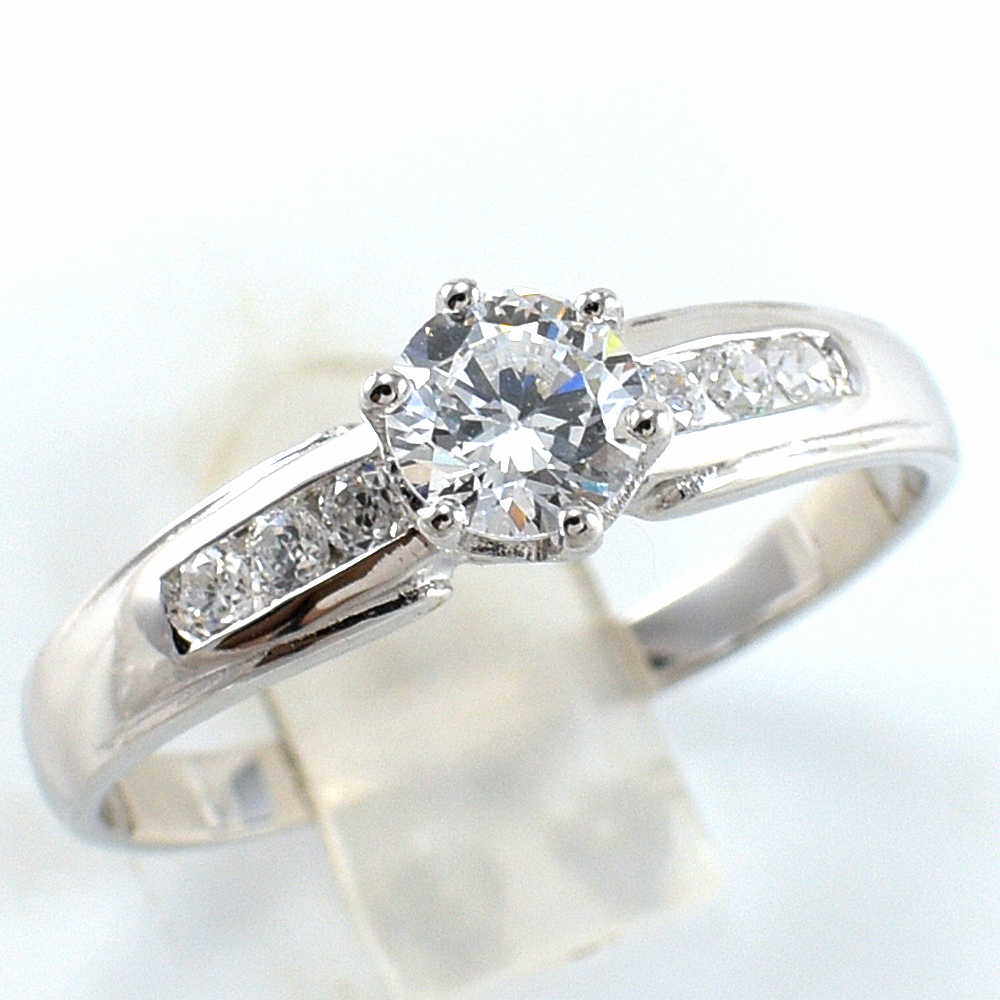 แหวนเงินแท้ราคาถูกชุบทองคำขาว งานประณีตสวยงาม สั่งผลิตค่ะ