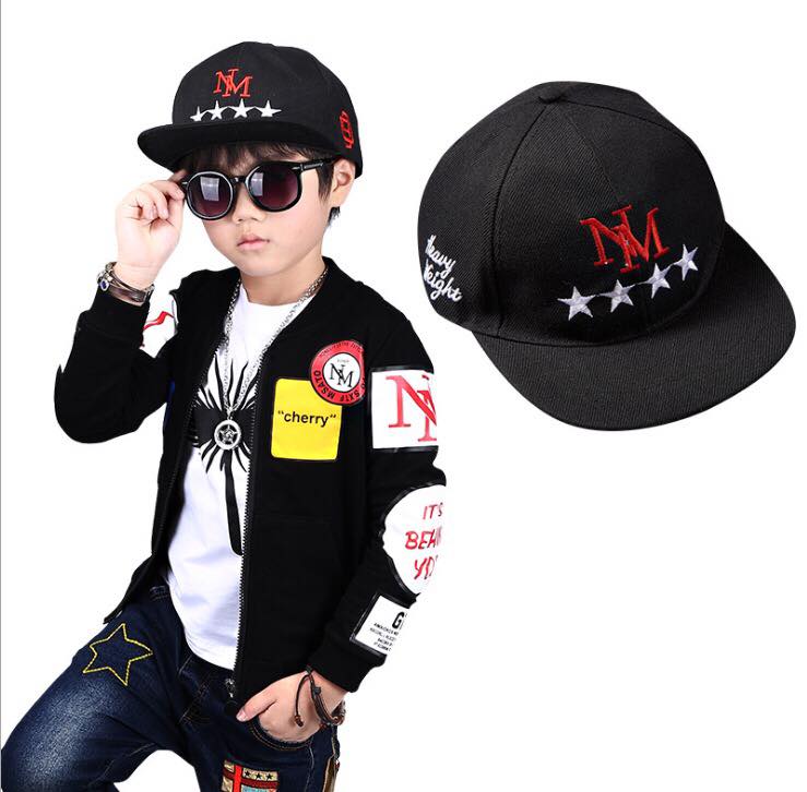 หมวกเด็ก แก๊ป ฮิปฮอป สีดำNM