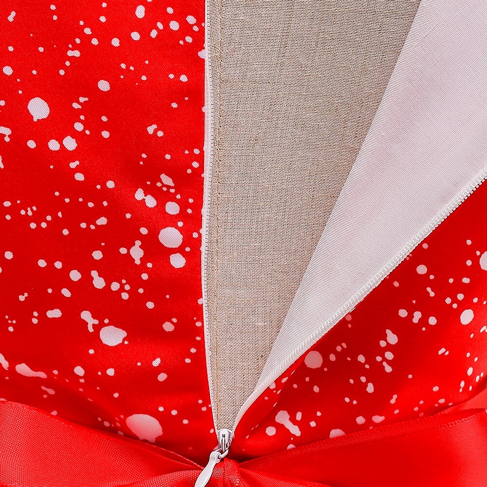 พร้อมส่ง ชุดเดรส คริสต์มาส แขนกุด ทรงยาว ผูกโบว์