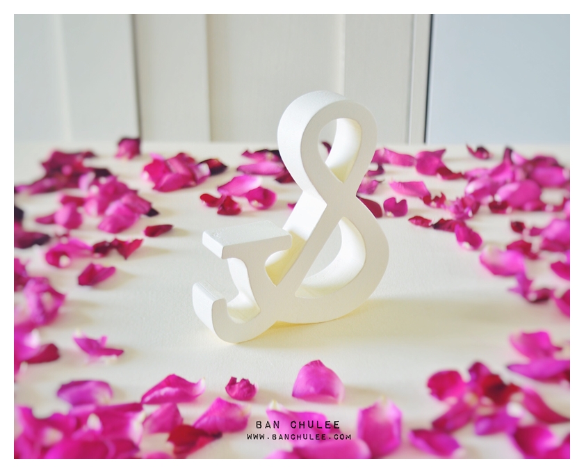 Shredded Wheat - สัญลักษณ์ & (Ampersand) ตั้งโต๊ะ งานไม้สัก โทนสีครีม